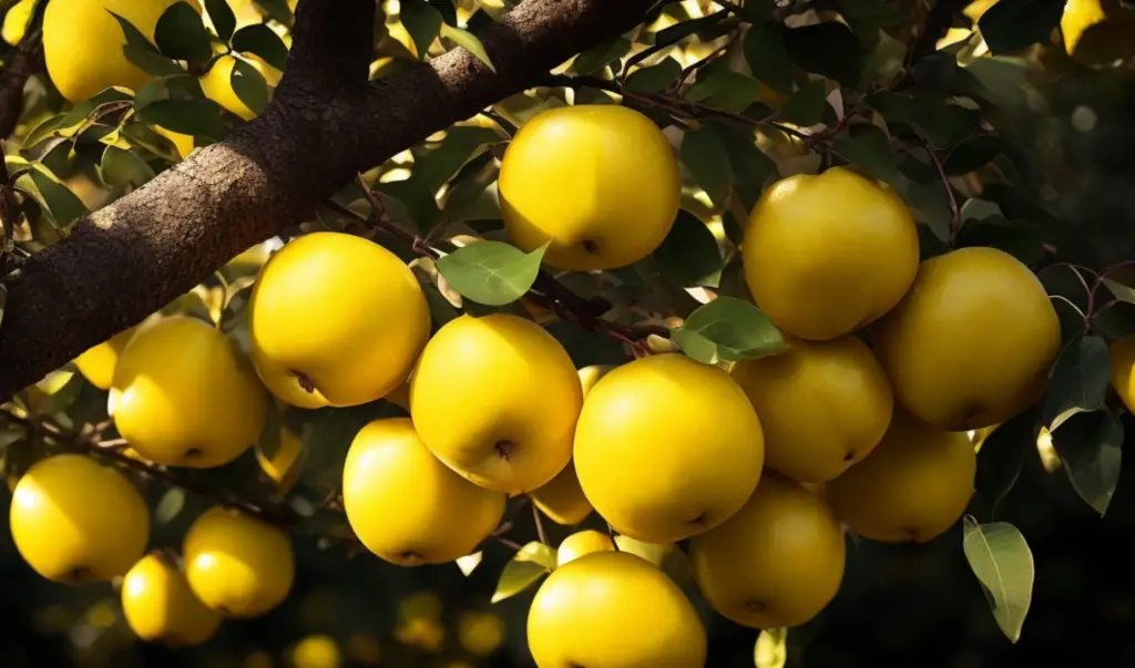 Blondee apples in tree