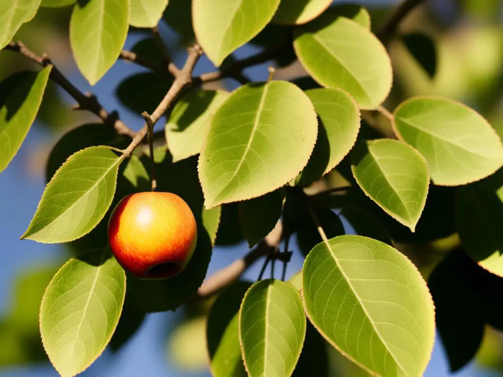 Image illustrating preventative measures and treatment for orange spots on apple tree leaves