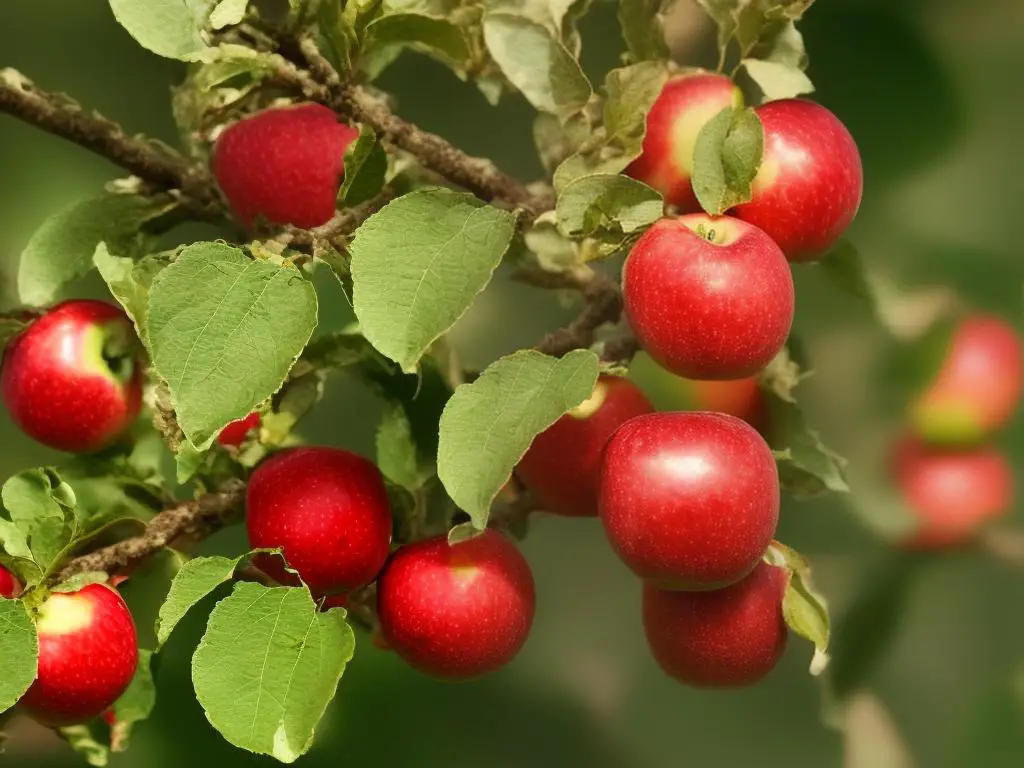 A close-up image of a Buckeye Gala apple showcasing its bright red color and unique shape.