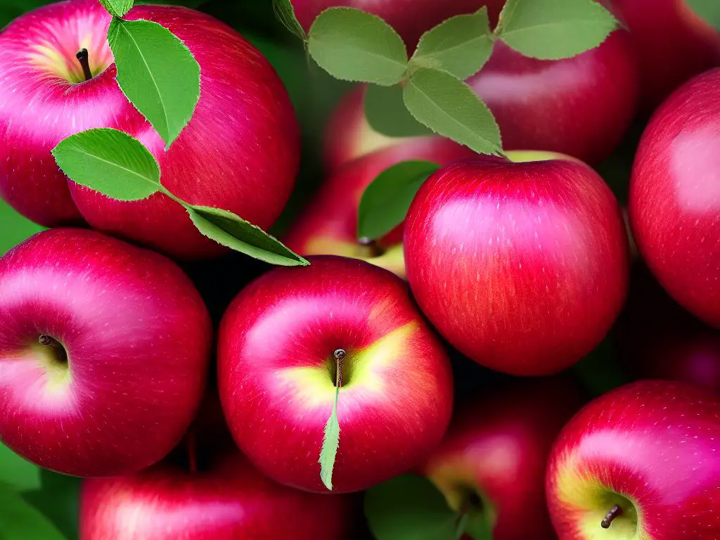 A close-up image of a Cripps Pink apple, showcasing its attractive, vibrant pink color and smooth skin.