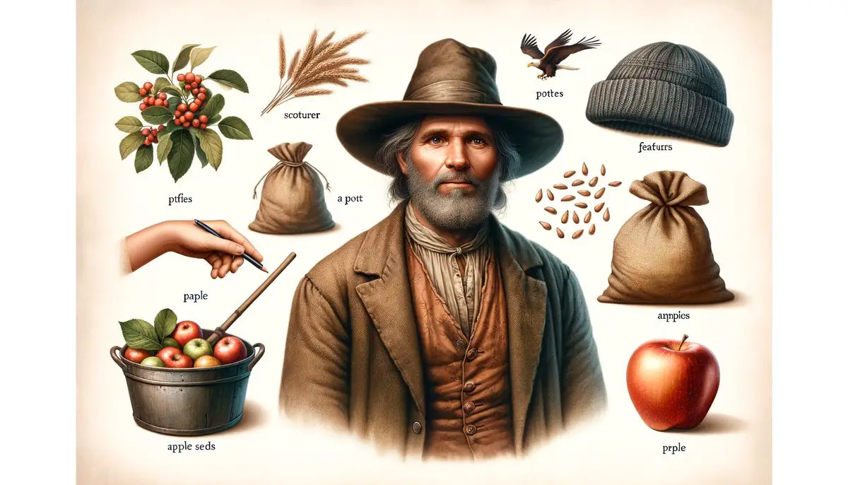 Portrait of Johnny Appleseed in a realistic style