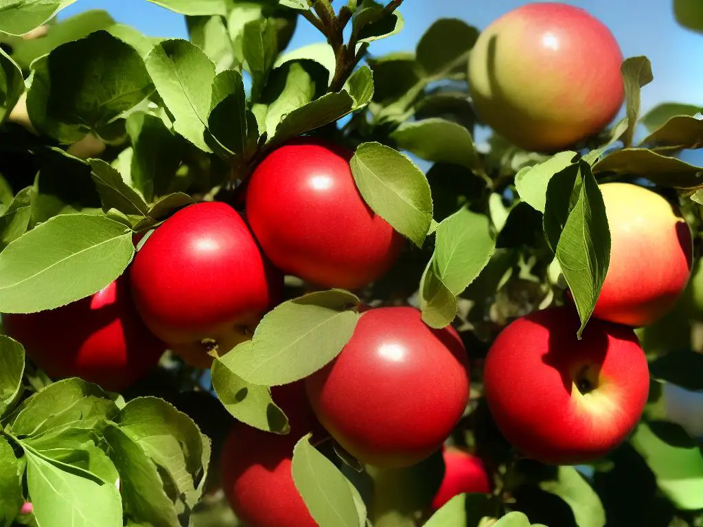 A close-up image of several ripe King David Apples with their rich red color and glossy skin.