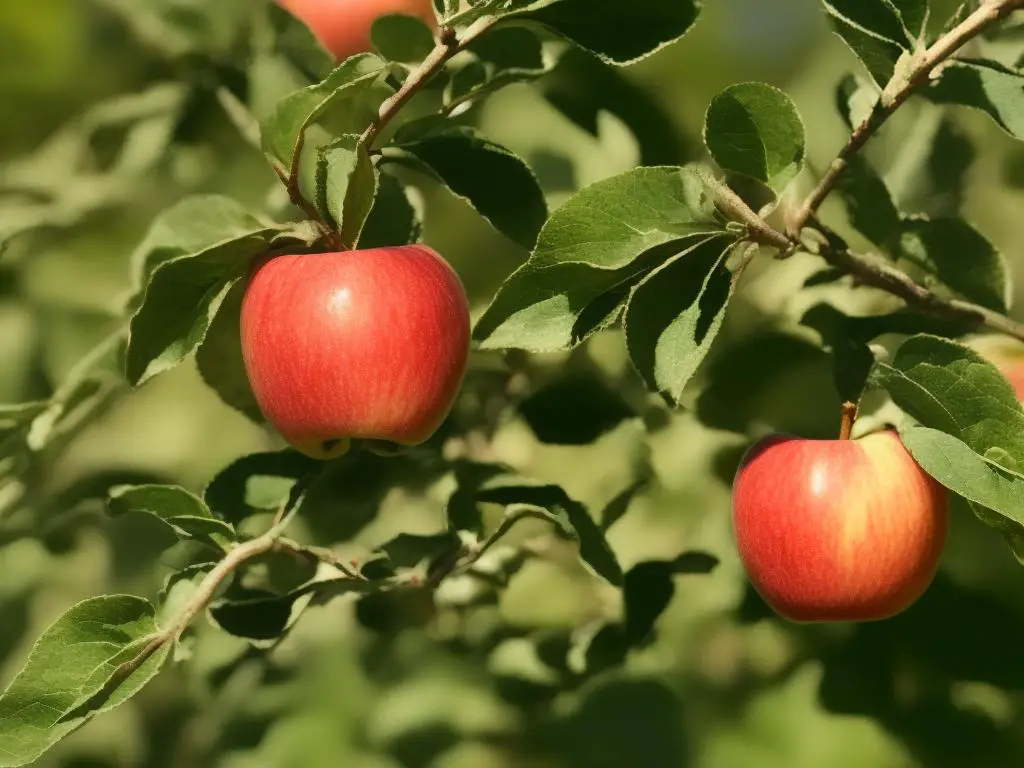 A close-up image of a Royal Red Honeycrisp apple, showing its rich color and distinct external markings, against a bright white background.