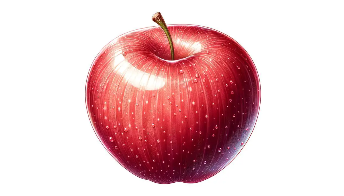 Image of a Sekai Ichi apple with a beautiful, flawless skin and a dense yet delicate, crisp texture