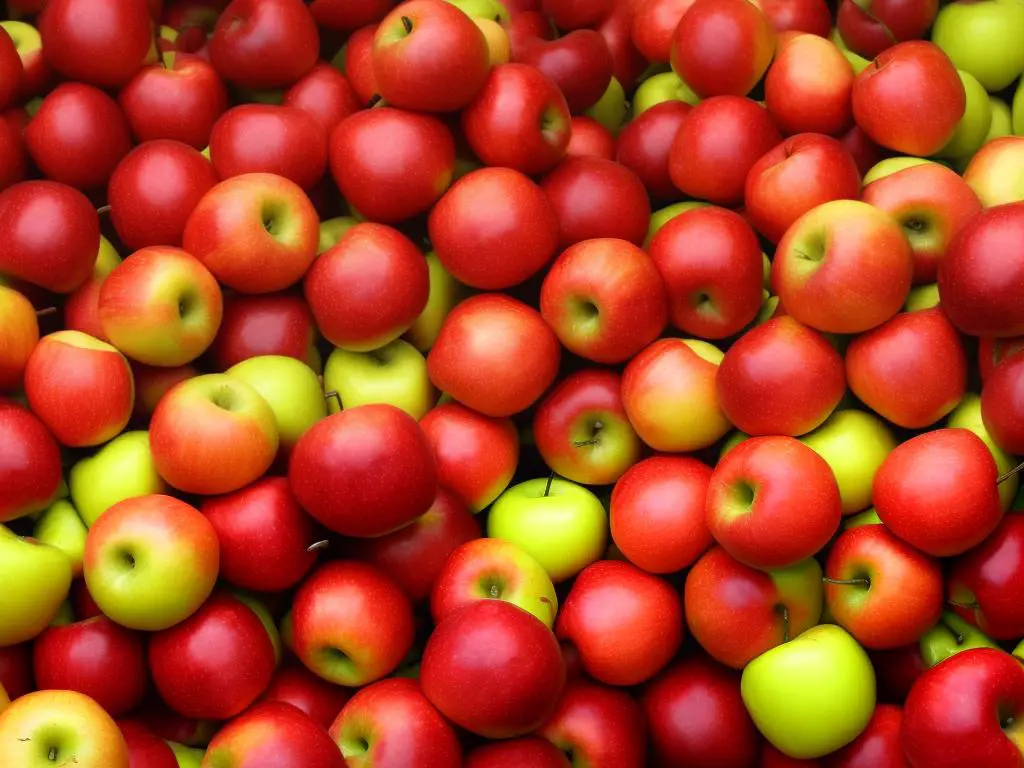 Image of SweeTango apples, displaying their vibrant colors and inviting appearance