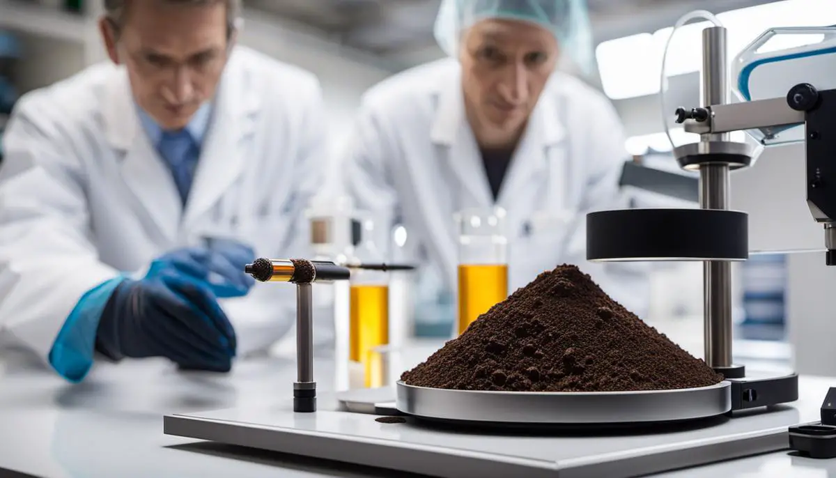 A soil sample being tested in a laboratory.