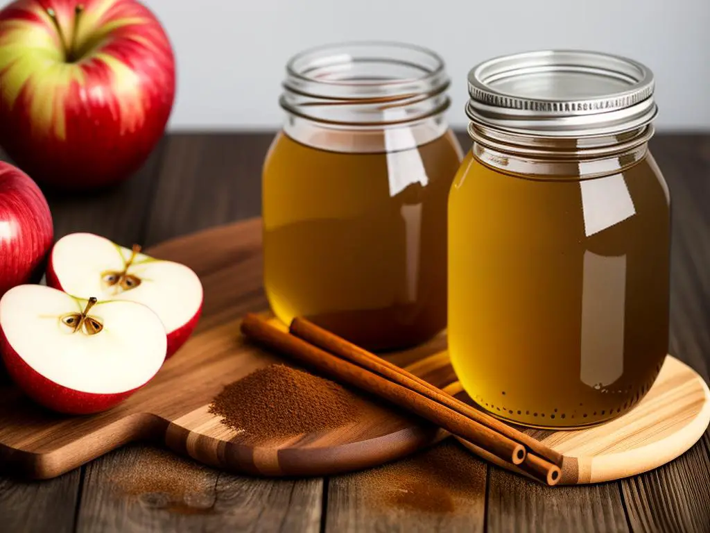 A jar of homemade apple cider vinegar