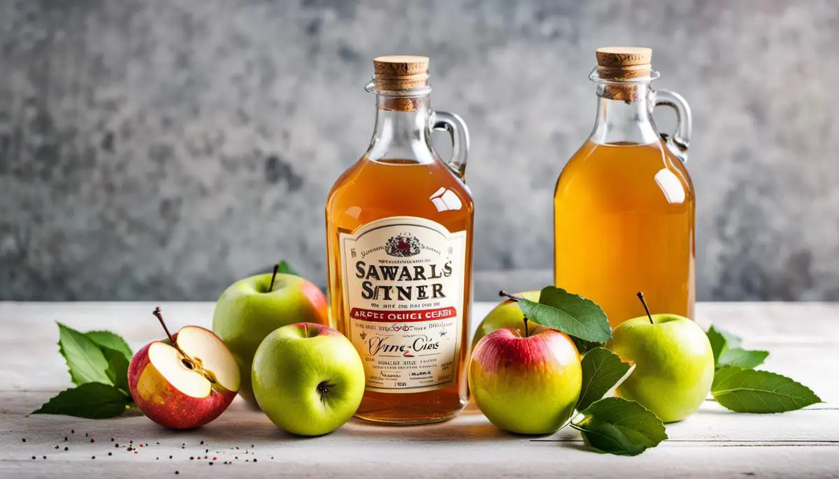 Image of various ingredients for making apple cider vinegar tonic.