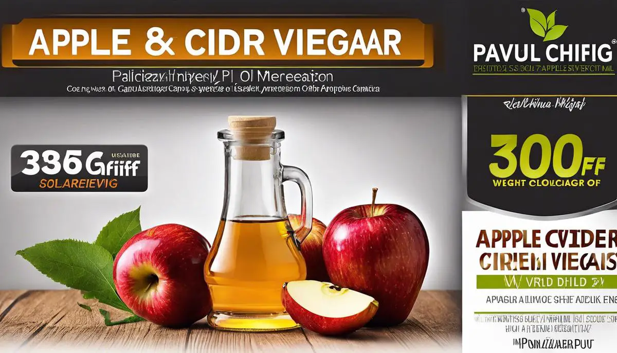 Image illustrating apple cider vinegar weight loss pills.