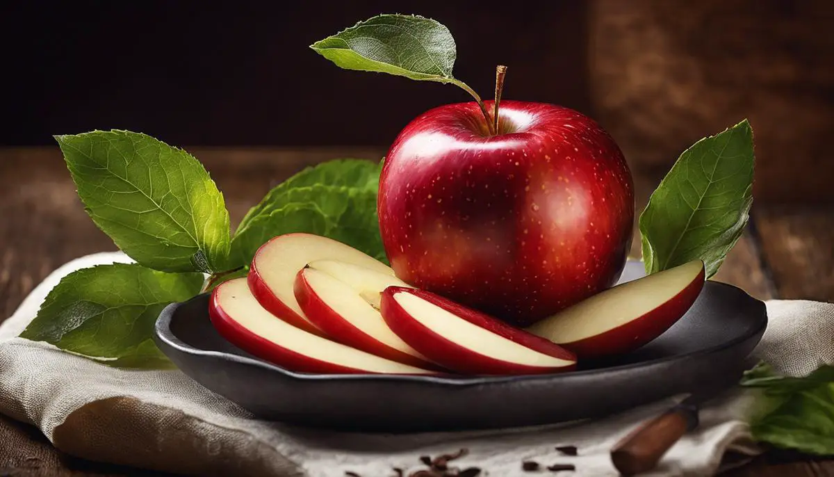 An image of an apple being used in both sweet and savory dishes, showcasing its versatility in culinary applications.