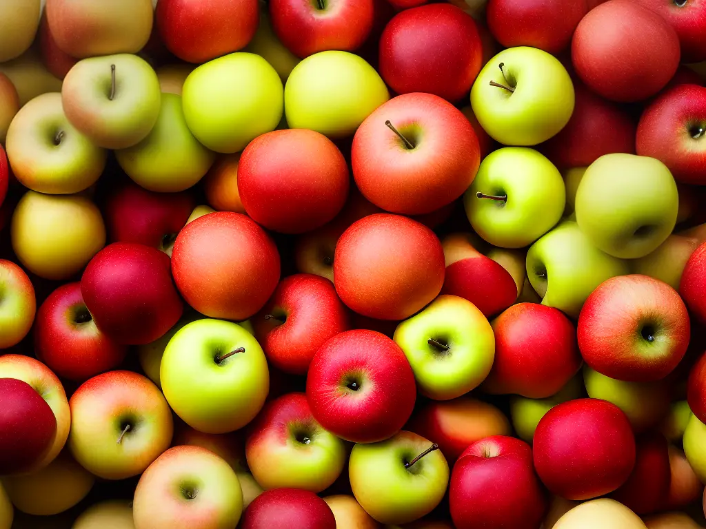 An image of different varieties of apples, including Whitney crab apples, with a caption listing their nutritional benefits