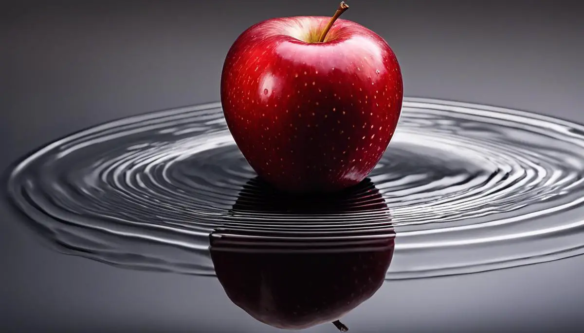 Image description: A close-up photograph of a red apple.