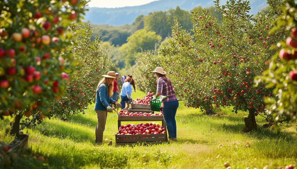 Multiple revenue streams from an apple orchard, including wholesale, retail, and agritourism