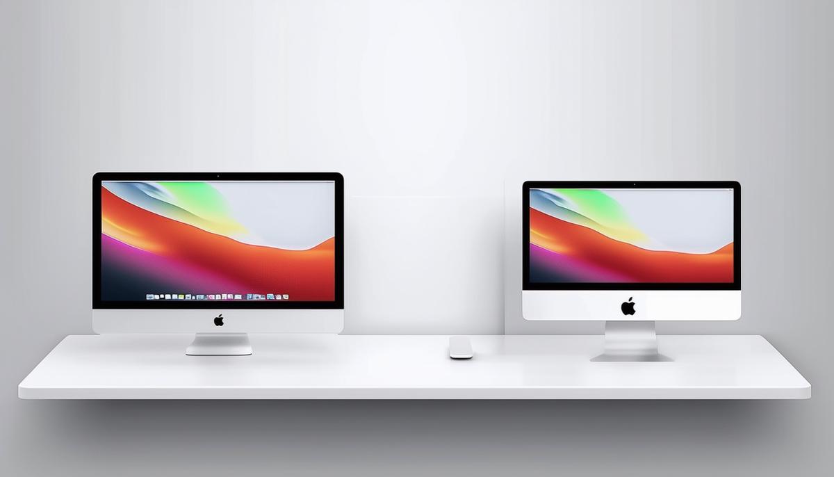 A sleek Apple product display showcasing minimalist design