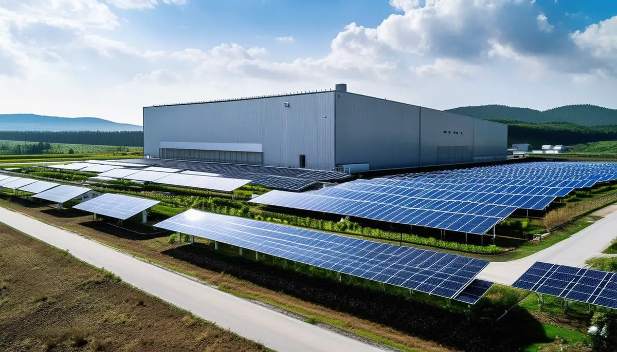 An Apple manufacturing facility powered by renewable energy sources