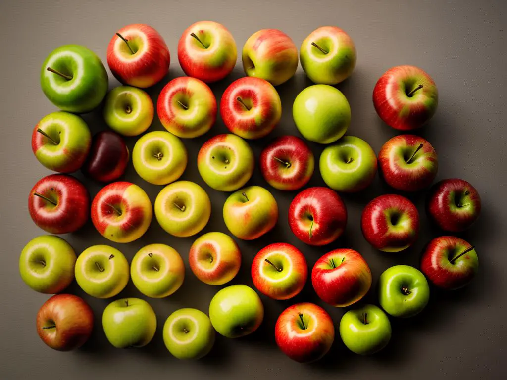 Image of various apple varieties with different colors and sizes
