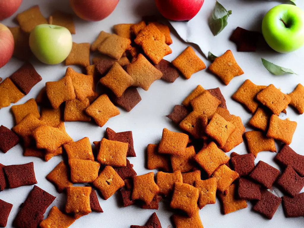 Assortment of dog treats made with apples