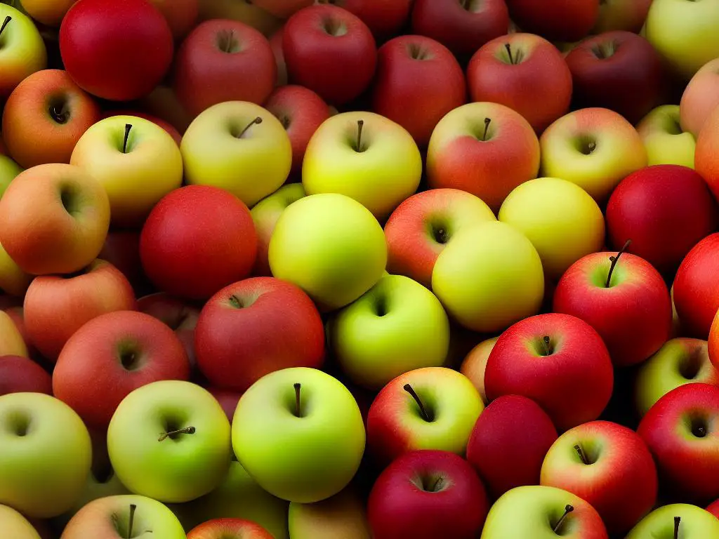 A photo of different types of apples, representing the diversity of apple varieties in Shelton, CT