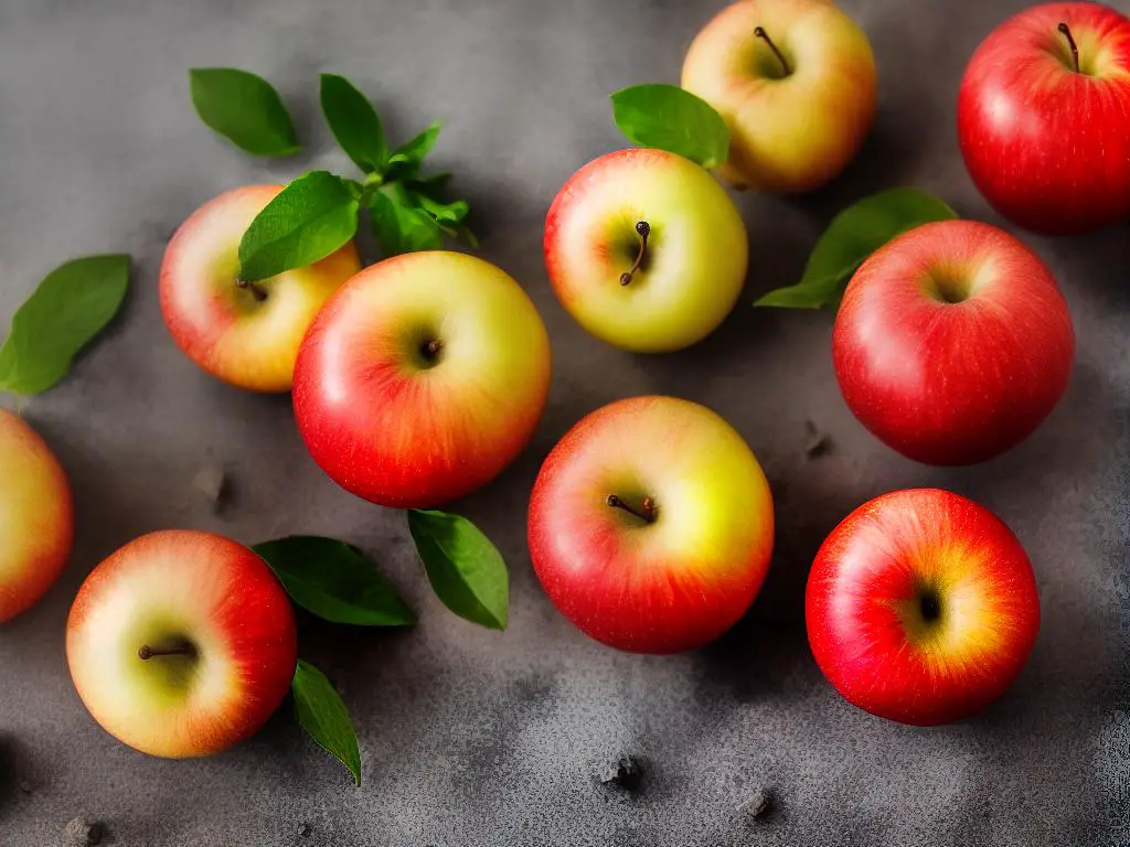 An image of apples with a cut-out showing a healthy liver inside.