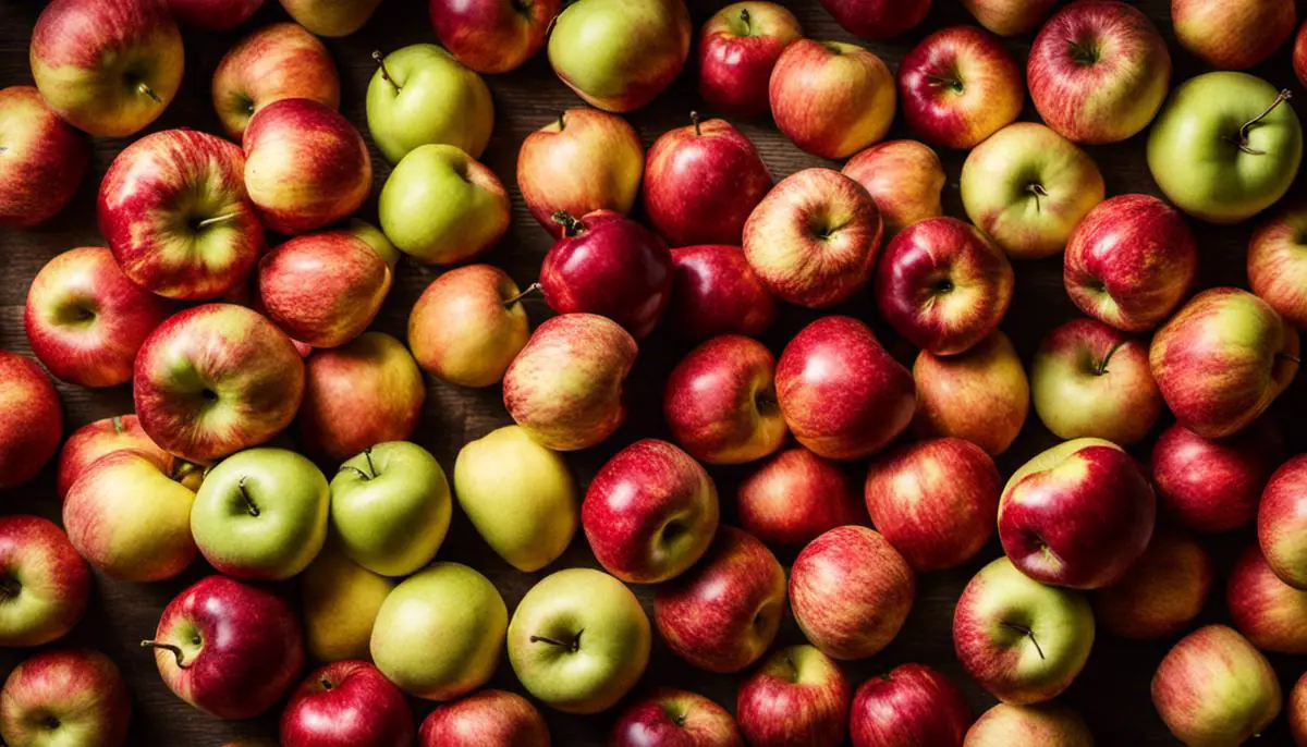 Image of a variety of apples picked from a Connecticut orchard.