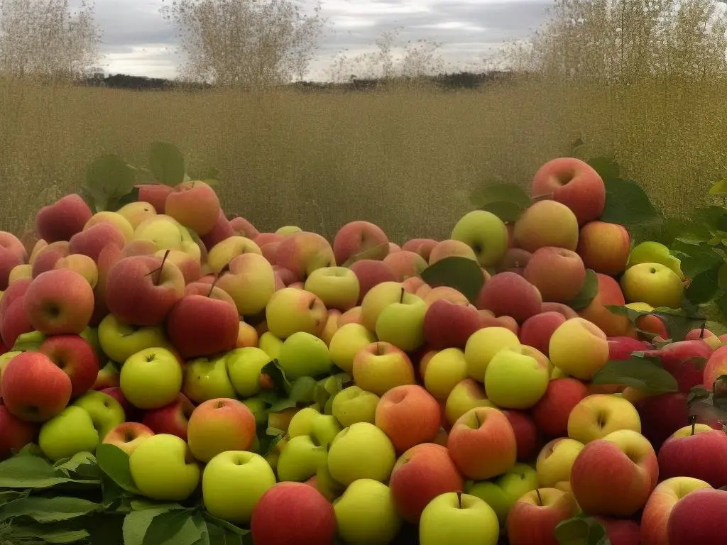 A picture of a bushel of apples