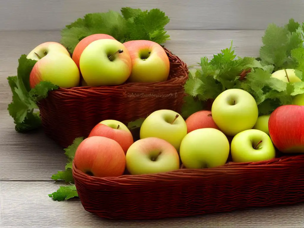 A basket filled with apples