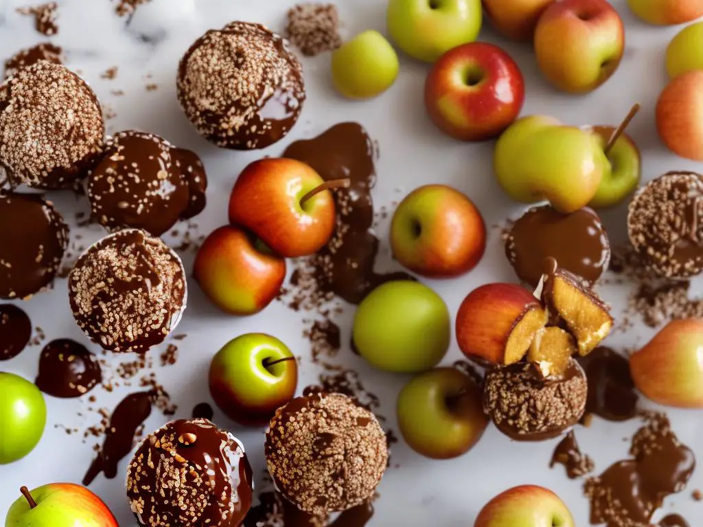 An image showing different issues with caramel apples being demonstrated and how to fix them.