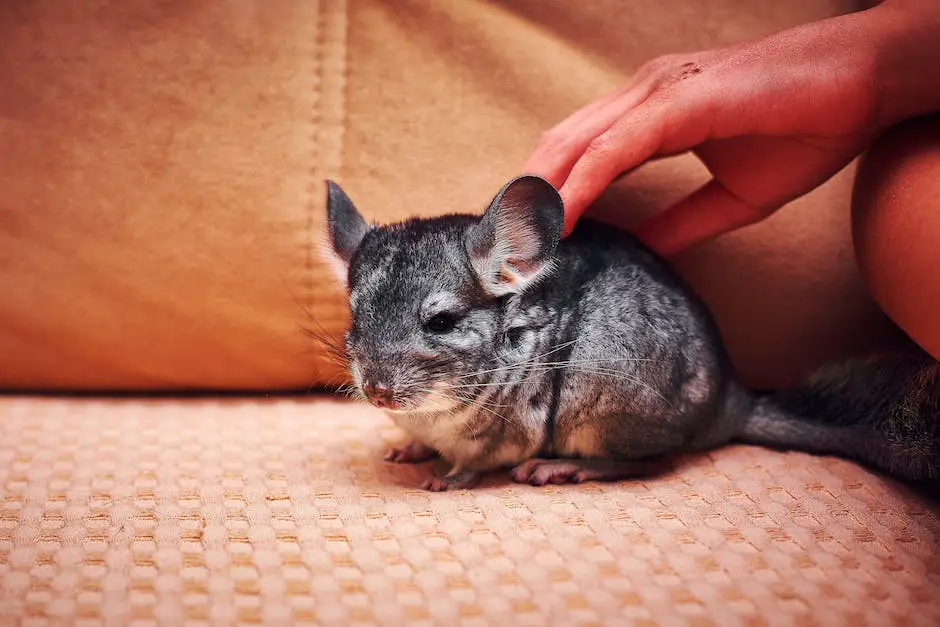 A picture of a chinchilla eating a small piece of apple, which is an occasional treat and not a regular part of their diet.