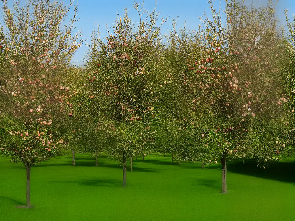 An illustration showing the variety of crab apple trees available, including ornamental, edible, disease-resistant, and weeping cultivars.