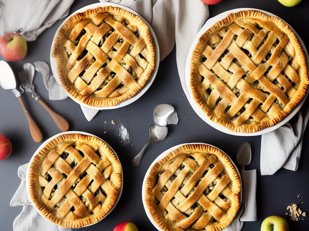 Delicious-looking apple pie with a perfectly browned crust.