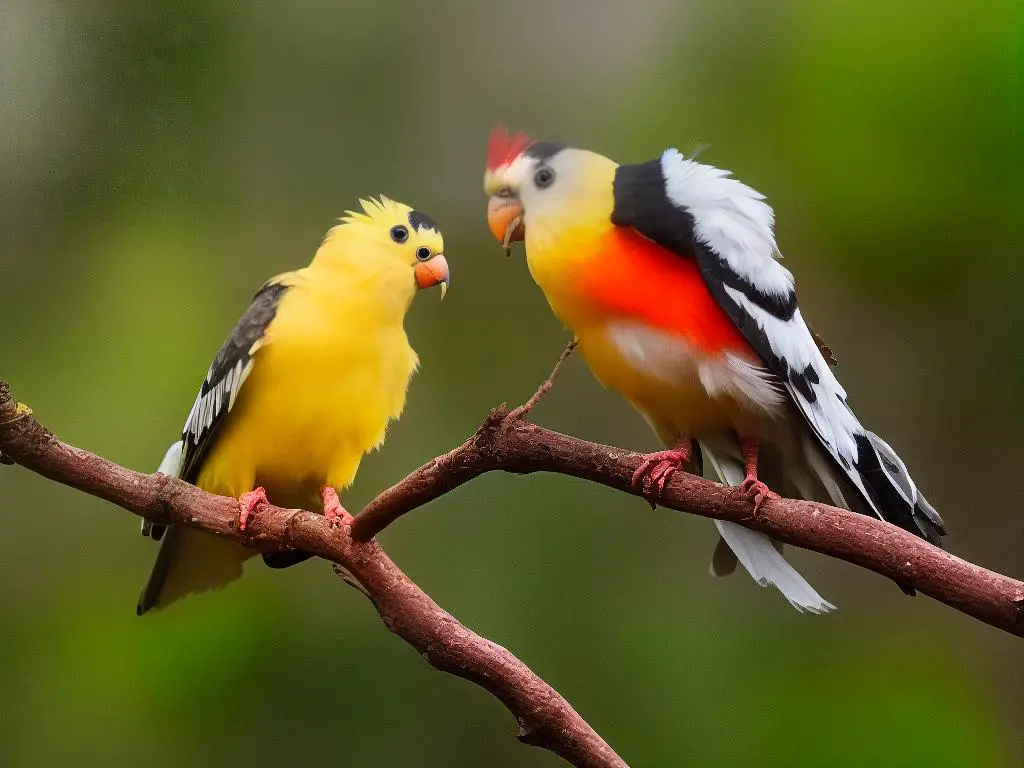 A cartoon of a cockatiel eating slices of apples