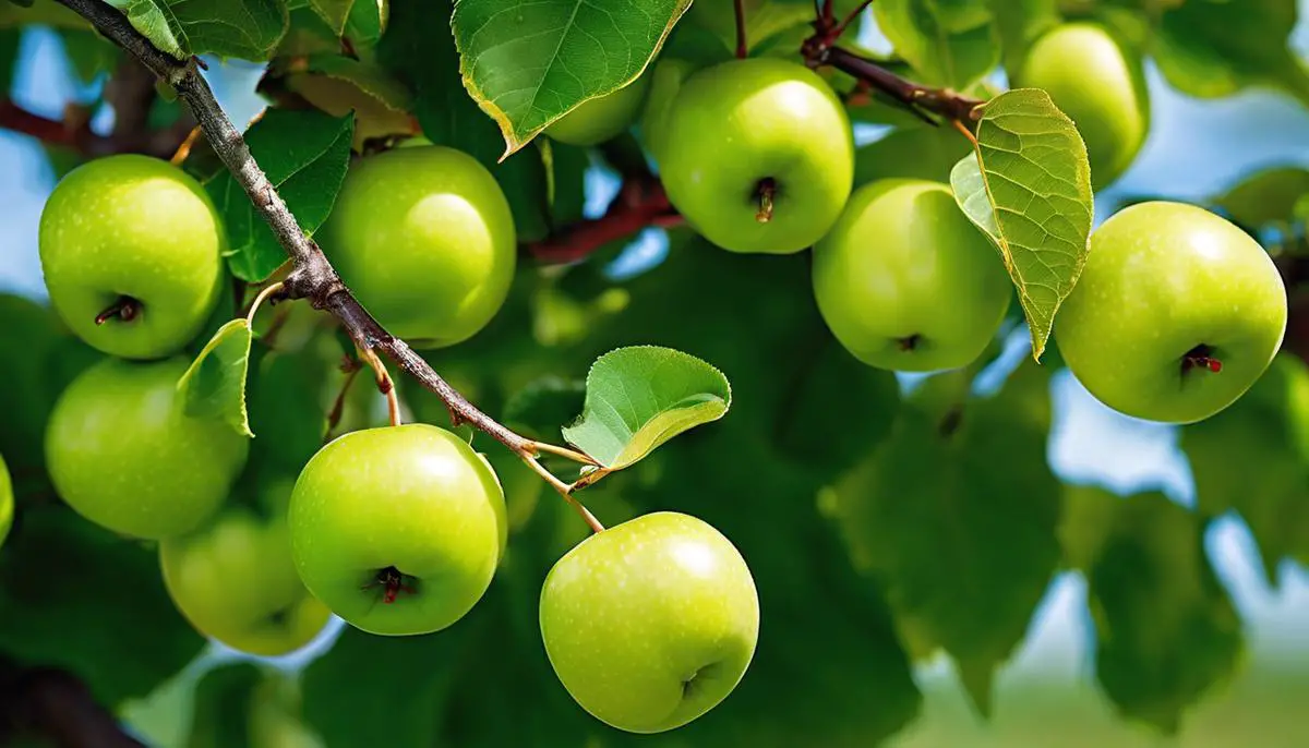 Image of vibrant green crab apples