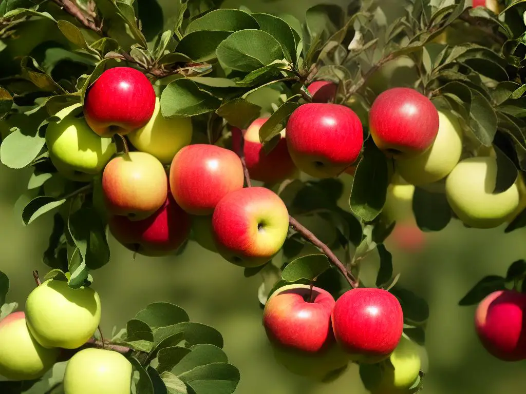 A cluster of King David Apples, showcasing their vibrant colors and unique patterns