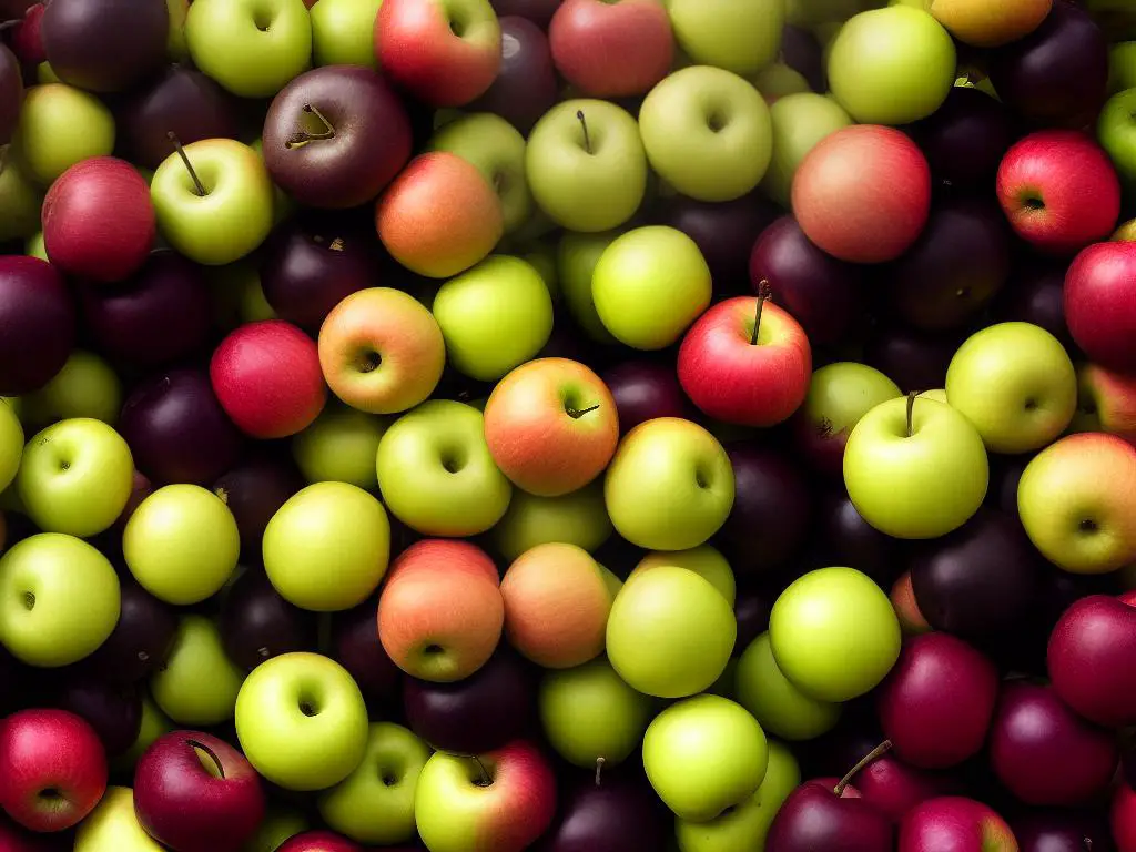 Image of Koru (Plumac) Apples showcasing their vibrant colors and oblong shape.