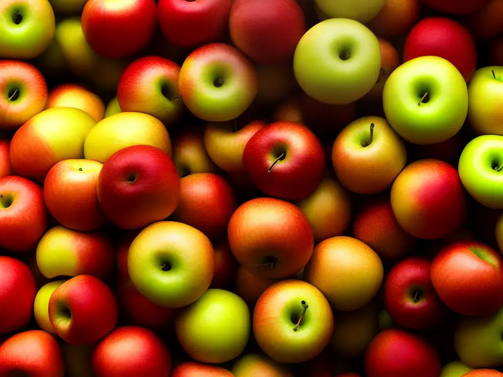 Image of Koru Apples, a distinct apple variety with reddish-orange skin and yellow undertones, making it instantly recognizable.