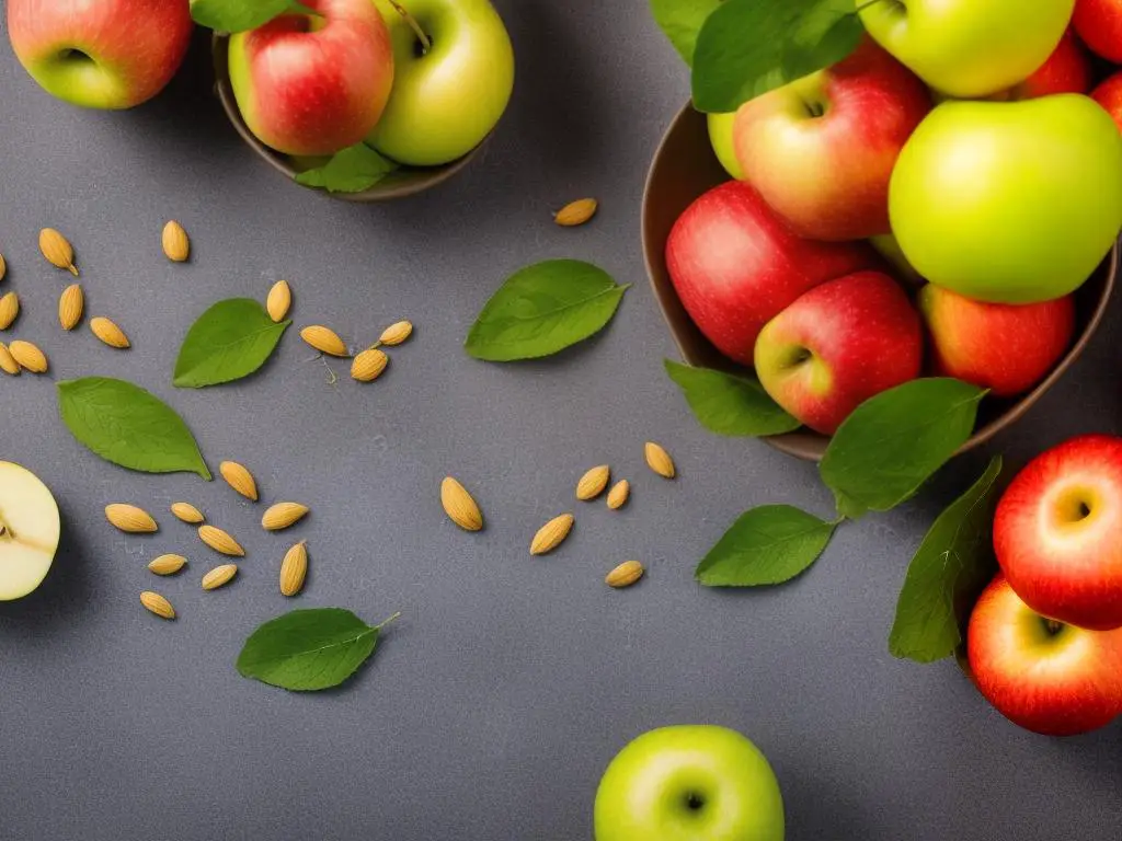 An image of a healthy liver next to a bunch of apples, with arrows pointing from the apples to the liver to show the correlation between apple consumption and liver health.