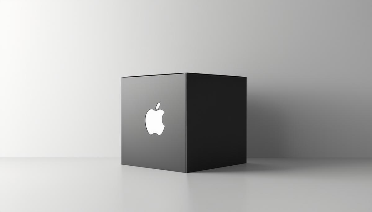 Luxurious apple packaging with an elegant logo and minimalist design