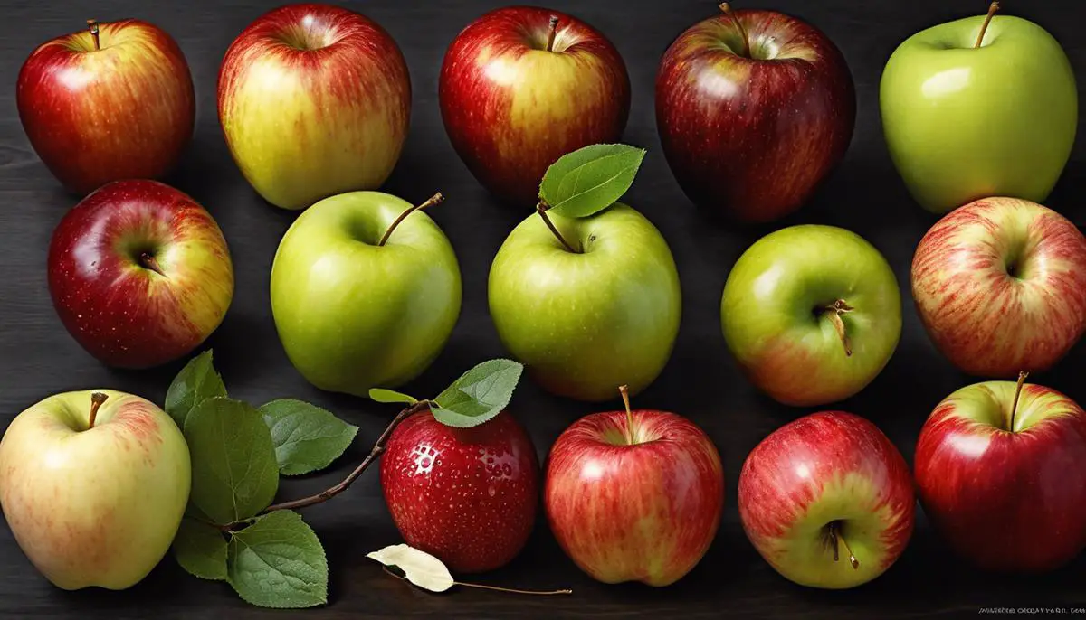 A beautiful image showcasing the various apple varieties commonly found in Maryland