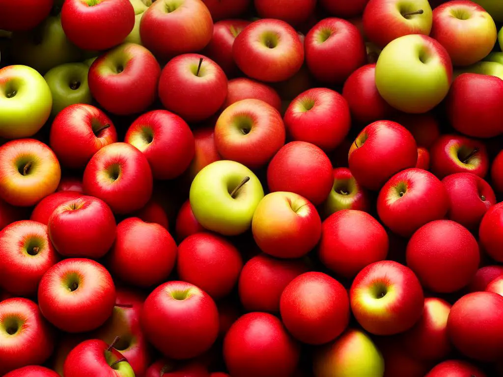 A colorful image of ripe Melrose apples.