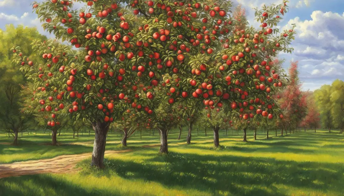 Illustration of native apple trees of Indiana, showcasing their variety and beauty.