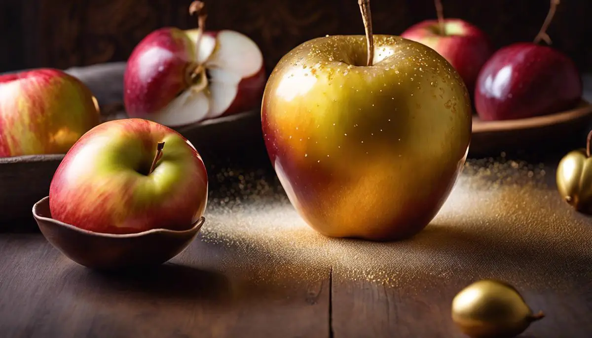Image of opal apples being used in baking, showcasing their golden color and deliciousness.