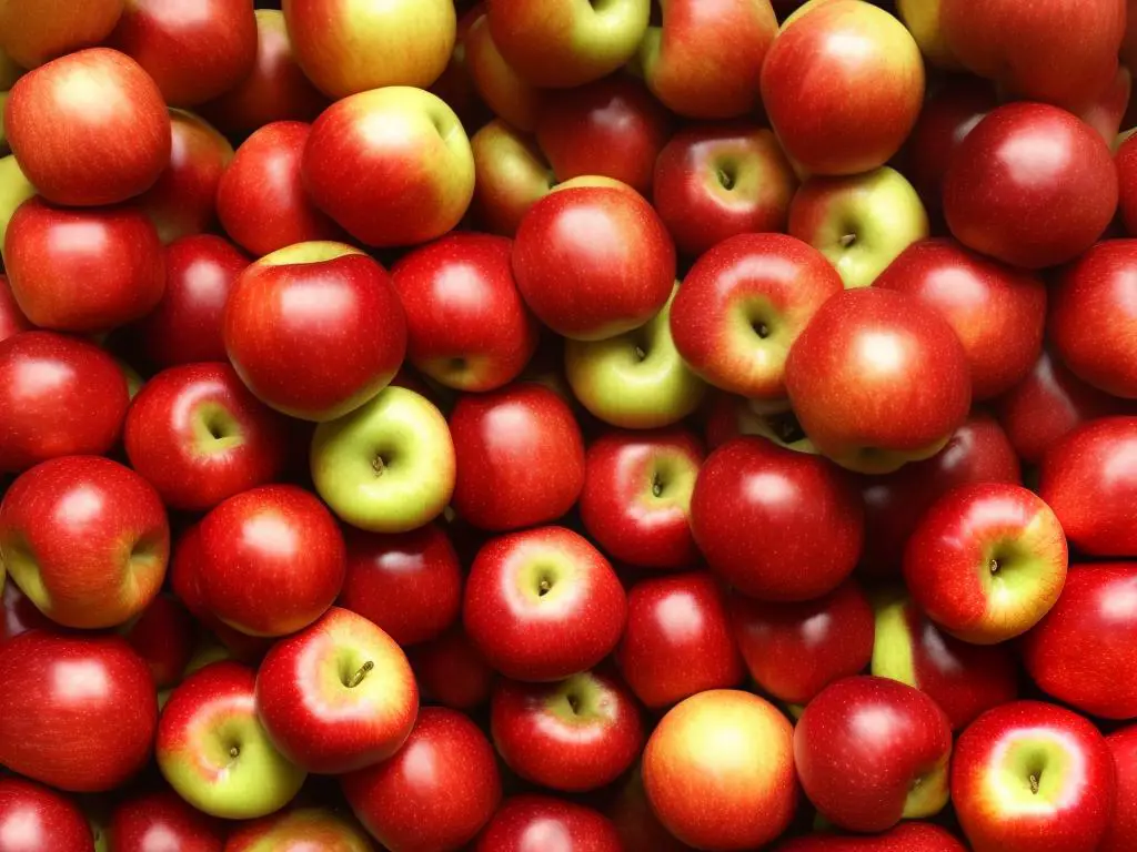 A bowl filled with vibrant red Pazazz apples, ripe and ready to be eaten.