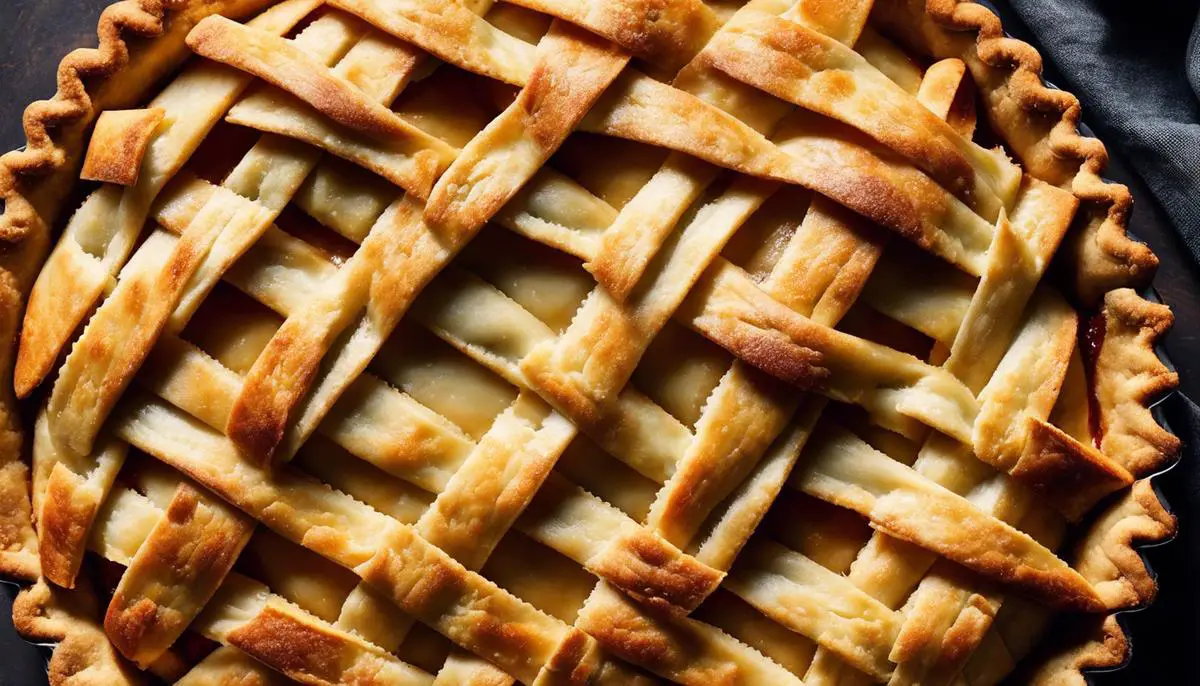 Image of a perfectly baked pie crust, golden-brown and flaky