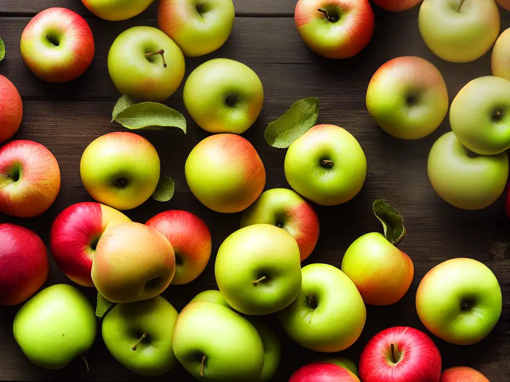 Freshly picked apples are preserved by canning, freezing, and drying them. Preserved apples can be enjoyed year round through desserts, salads, and savory dishes.