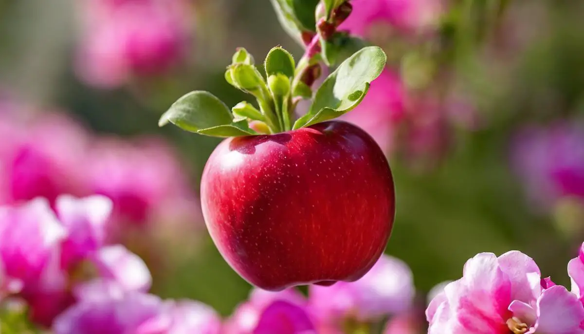 A photo of a Snapdragon apple, a vibrant red apple with a crispy texture and sweet flavor.