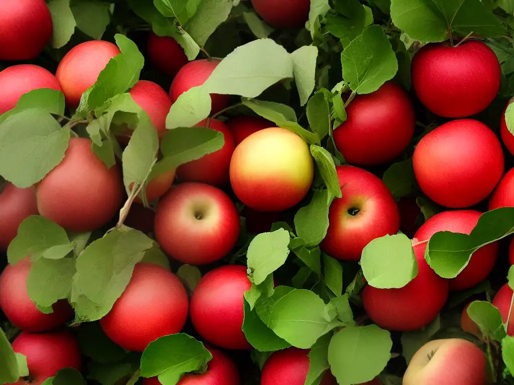 Freshly harvested Stayman Winesap Apples with a glossy red appearance.