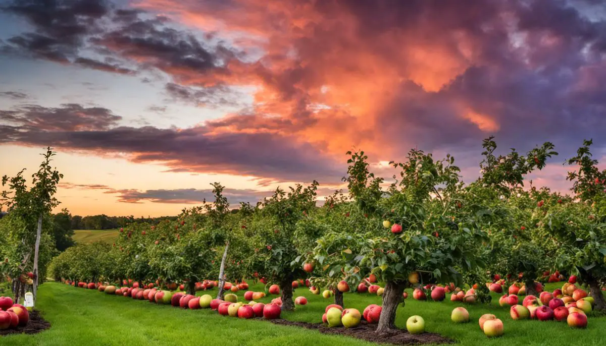 A beautiful display of apples from Thompson Apple Orchard, showcasing the vibrant colors and delicious varieties.