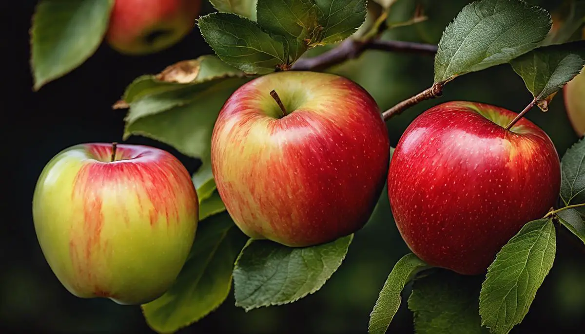 Image description: A picture showcasing two apples, one Ambrosia and one Honeycrisp, side by side.